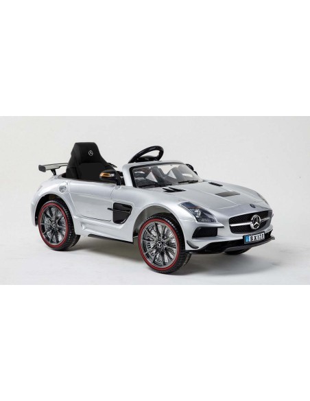 JUGUETES -Coche electrico MERCEDES SLS deportivo plata
