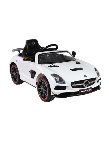JUGUETES -Coche electrico MERCEDES SLS deportivo blanco