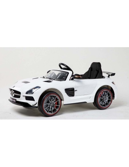 JUGUETES -Coche electrico MERCEDES SLS deportivo blanco